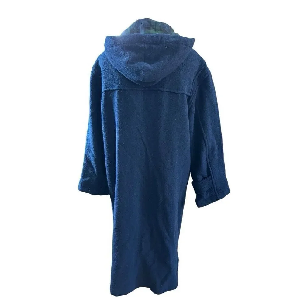 Vintage Polo Ralph Lauren Men’s S Hooded Toggle Coat, Navy Wool Twill Women’s M